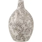 J-Line Vase zen rond porcelaine blanc/noir