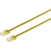 Tecline Câble patch plat U/UTP cat. 6 slim jaune 15m