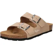 Pepe Jeans pour femme. PLS80009 Sandales en cuir beige Oban (38), Plat, Aucun, Casuel