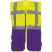Yoko Gilet multifonction haute visibilité Jaune / Violet XL