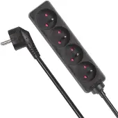 Velleman 4-Way Socket-Outlet - 1.5 M Cable - Black - French Socket