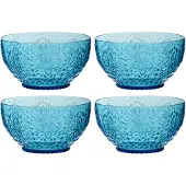 J-Line Boite 4 bols plastque azur