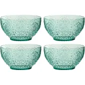 J-Line Boite 4 bols plastque bleu aqua