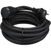 Velleman Câble d'extension, H05RR-F 3G2.5, 25 m, 16 A/230 V, 3680 W, type E/F, IP44, caoutchouc, noir