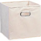 Zeller 14131 Boite De Rangement En Tissu Beige, 28 X 28 X 28 Cm