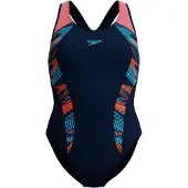Speedo Placement Laneback Swimsuit Bleu UK 34 Femme