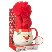 J-Line Tasse+bonnet pere noel boite cadeau ceramique mix