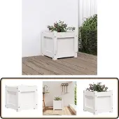 vidaXL Jardinière blanc 31x31x31 cm bois de pin massif