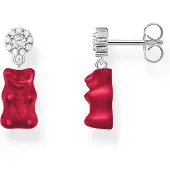 Thomas Sabo Ohrstecker mit roten Goldbären Silber