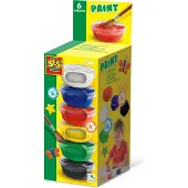 SES Creative Gouache (6x45ml) - - Six couleurs : rouge, bleu, blanc, noir, vert et jaune.