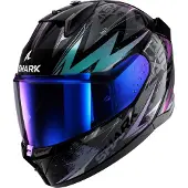 Shark D-Skwal 3 Blast-R casque, noir/vert/bleu, M (57/58)
