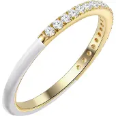 Glanzstücke Bague jaune d'or / transparent / blanc