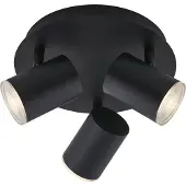 Briloner - Spot de plafond, lampe de salle de bain, lampe de salle de bain, plafonnier, spot orientable et inclinable, douille GU10, IP44, noir, 210x112mm (DxH), 2731-035