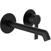 Schutte Robinet salle de bain LOS ANGELES Robinet de lavabo noir mat montage mural Mitigeur 33166
