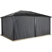 Sojag set de rideaux assortis à Meridien 12x16 gris foncé polyester