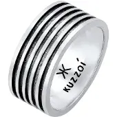 KUZZOI Bague noir / argent