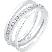 Elli PREMIUM Bague 'Kreuz' argent / blanc