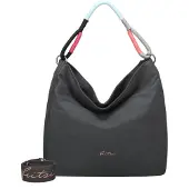 Fritzi aus Preußen sac à épaule sac à épaule bandoulière Hobo Limited Leo Rainbow Sky Hobo Bag Leo Soft Anthra gris foncé