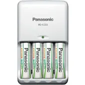 Panasonic BQ-CC03 - Batterie nickel-métal hydrure (NiMH), Intérieur, AA, AAA, Hybride, Chargeur de batterie hybride (blanc)