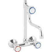 Monolith Robinet douchette 2 trous - Flexible de 1000 mm - Bec de 220 mm - Manettes rondes