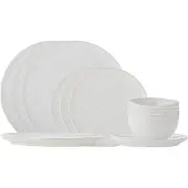 Bloomingville Service de table Addison 12 pièces blanc