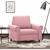 vidaXL fauteuil rose 60 cm velours