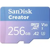 SanDisk Carte mémoire micro SD Creator 256 Go Bleu