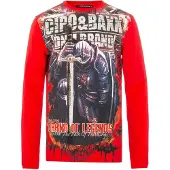Cipo & Baxx T-Shirt anthracite / mélange de couleurs / rouge