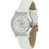 GUESS Montre à affichage analogique argent / blanc