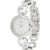 GUESS Montre à affichage analogique 'Empower' argent / blanc