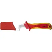 Wiha 36053 Couteau De Dénudage Lame Courbée - Avec Patin Pour Câble Rond - 200 Mm