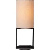 Lucide Lampe de table noire avec abat-jour beige 50 cm E27 Herman