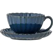 Bloomingville Ensemble de 6 tasses et soucoupes Latina bleu