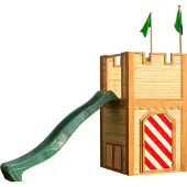 Axi Arthur Maison Enfant Avec Toboggan Vert | Aire De Jeux Pour L'Extérieur | Maisonnette / Cabane De Jeu En Bois