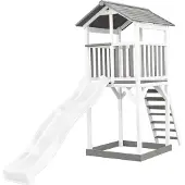 Axi Beach Tower Aire De Jeux Avec Toboggan En Blanc & Bac À Sable | Grande Maison Enfant Extérieur En Gris & Blanc | Cabane De Jeu En Bois