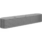 vidaXL Lit surélevé de jardin Acier galvanisé 224x40x36 cm gris