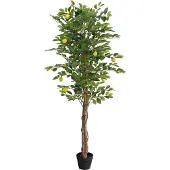 vidaXL Citronnier artificiel avec 3 troncs vert 180 cm PP