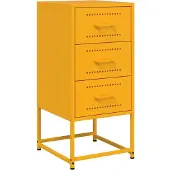 vidaXL Table de chevet jaune moutarde 36x39x78 cm acier