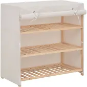 vidaXL Armoire à chaussures avec housse Blanc 79x40x80 cm Tissu