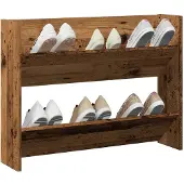 vidaXL Armoire à chaussures murale vieux bois bois d'ingénierie