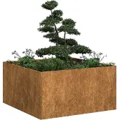 vidaXL Jardinière rouillé 80x80x40 cm acier inoxydable