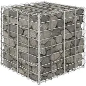vidaXL Gabion cube haut fil d'acier 40x40x40 cm