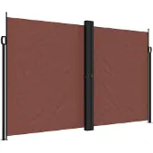 vidaXL Marquise latérale extensible brun 200x600 cm