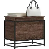 vidaXL Boîte de rangement avec couvercle imitation chêne 60x40x51,5 cm