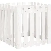 vidaXL Jardinière avec design de clôture blanc 60x60x60 cm pin massif
