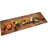 vidaXL Tapis de cuisine lavable impression d'épices 45x150 cm velours