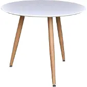Ebuy24 Polar table de salle à manger Ø90 cm blanc.