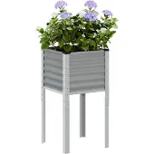 vidaXL Jardinière gris 45x45x88 cm acier