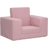 vidaXL Canapé-lit pour enfants Rose Peluche douce