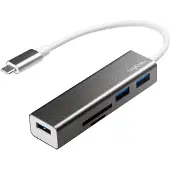 Logilink UA0305 Hub USB-C 3.0 + lecteur de cartes, 3 ports, gris